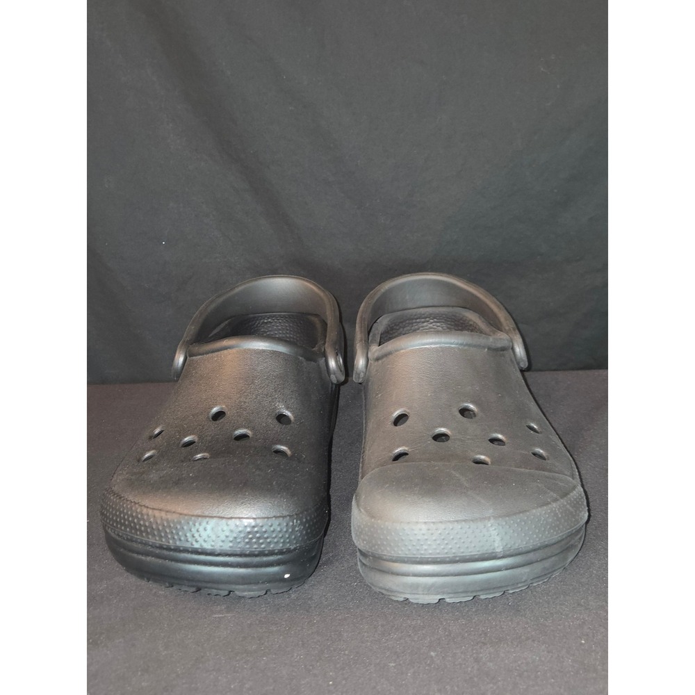 Crocs Men's Classic Clogs Black Comfortable Slip On Sandals Size M8/W10 - Picture 2 of 8